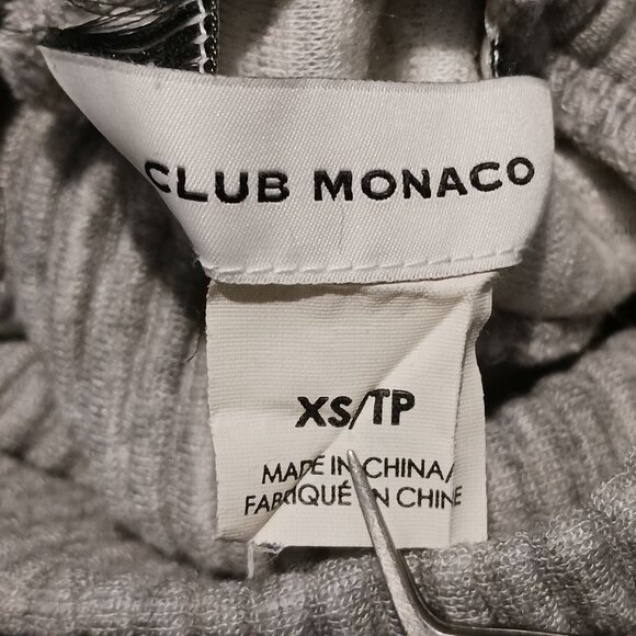 Club Monaco Meredy Ribbed Heather Gray‎ Turtleneck Top Size XS Soft Cozy Sweater - Picture 8 of 11
